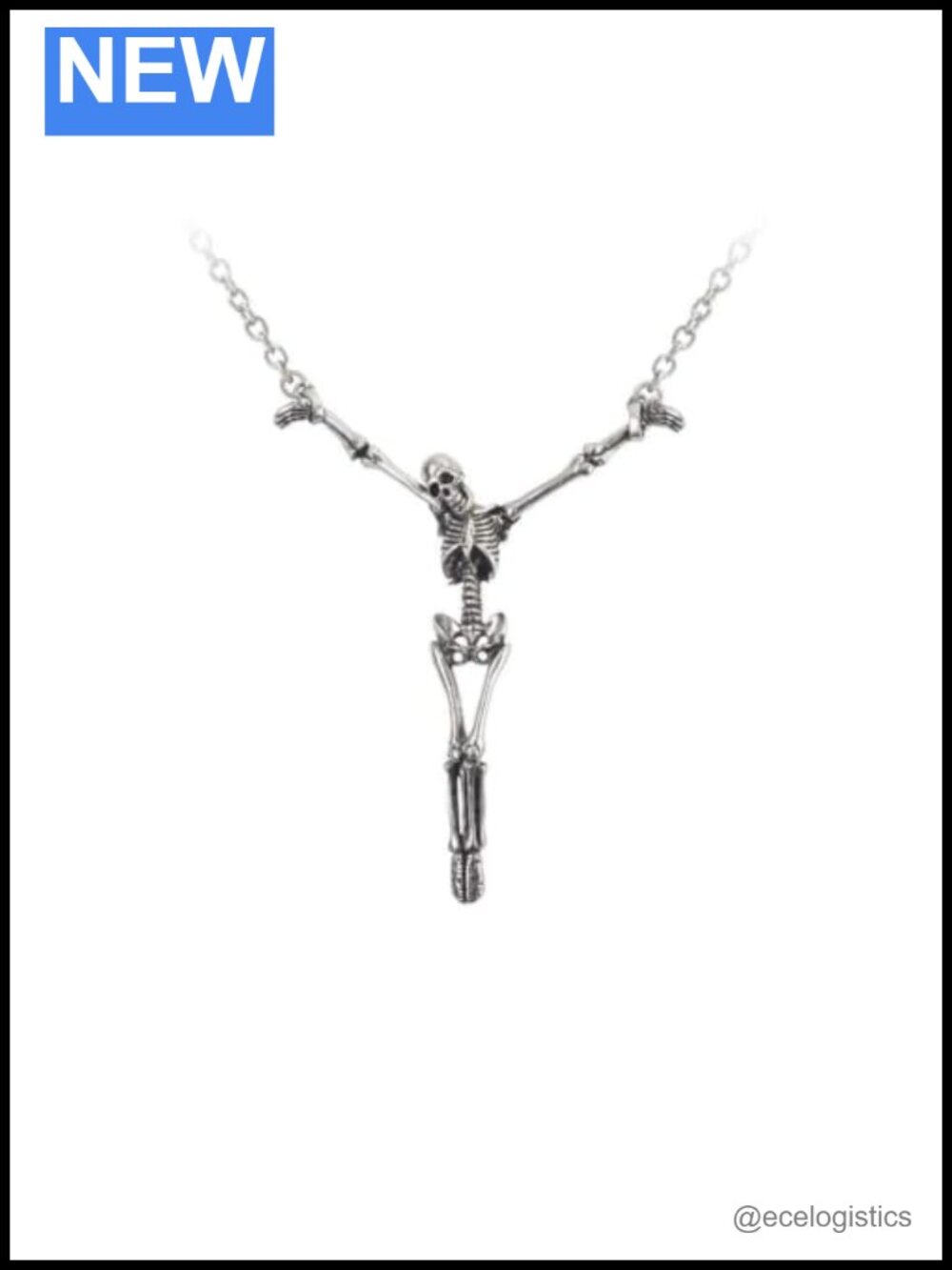 Polished Pewter Pendant Necklace With Chain
